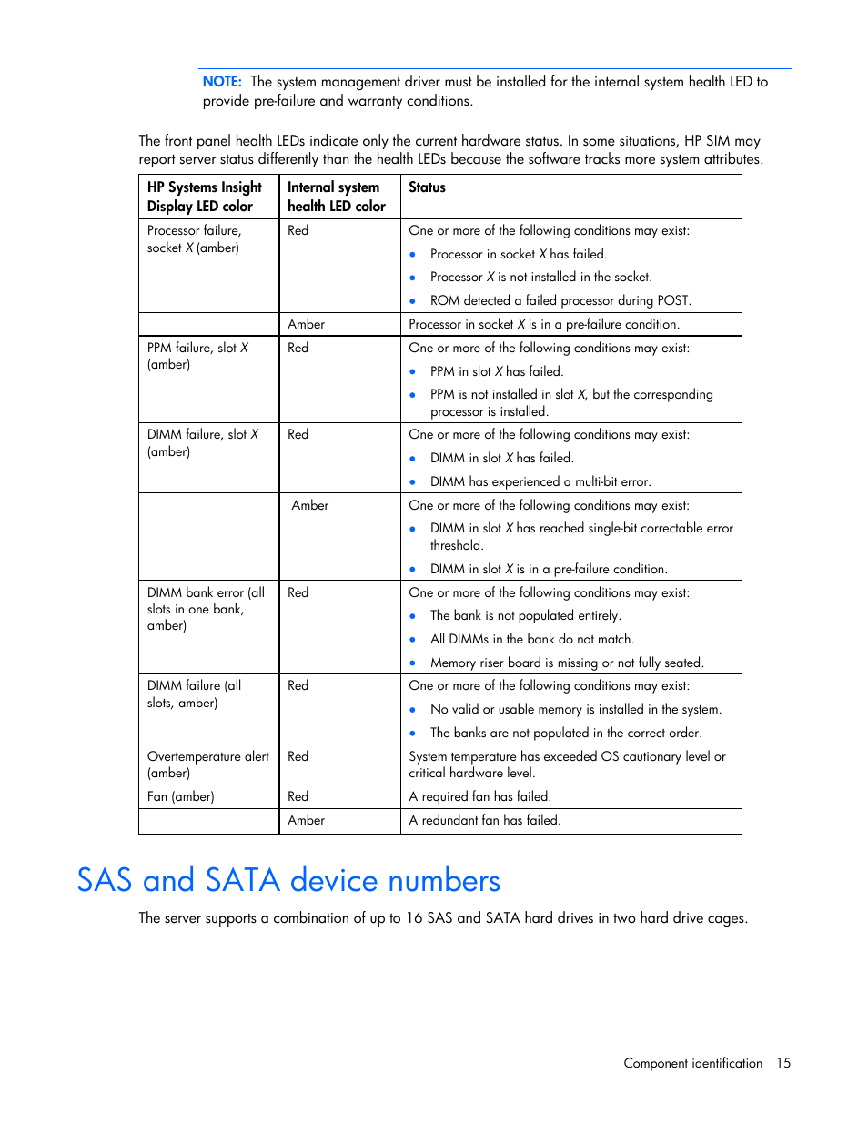 Sas and sata device numbers | HP ProLiant ML370 G5 Server User Manual | Page 15 / 135