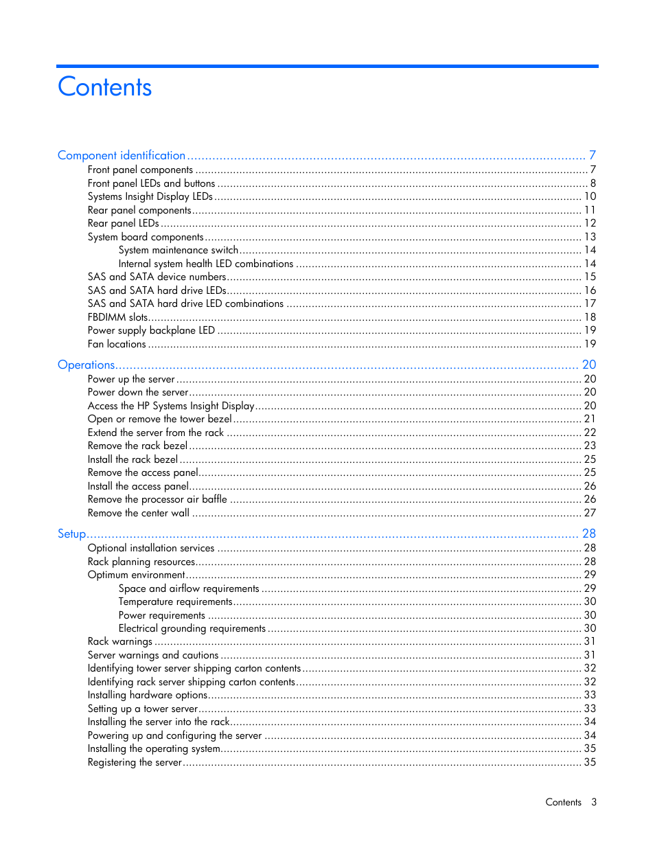 HP ProLiant ML370 G5 Server User Manual | Page 3 / 135