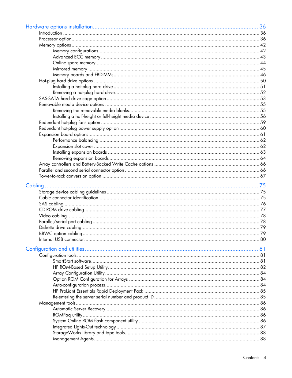 HP ProLiant ML370 G5 Server User Manual | Page 4 / 135