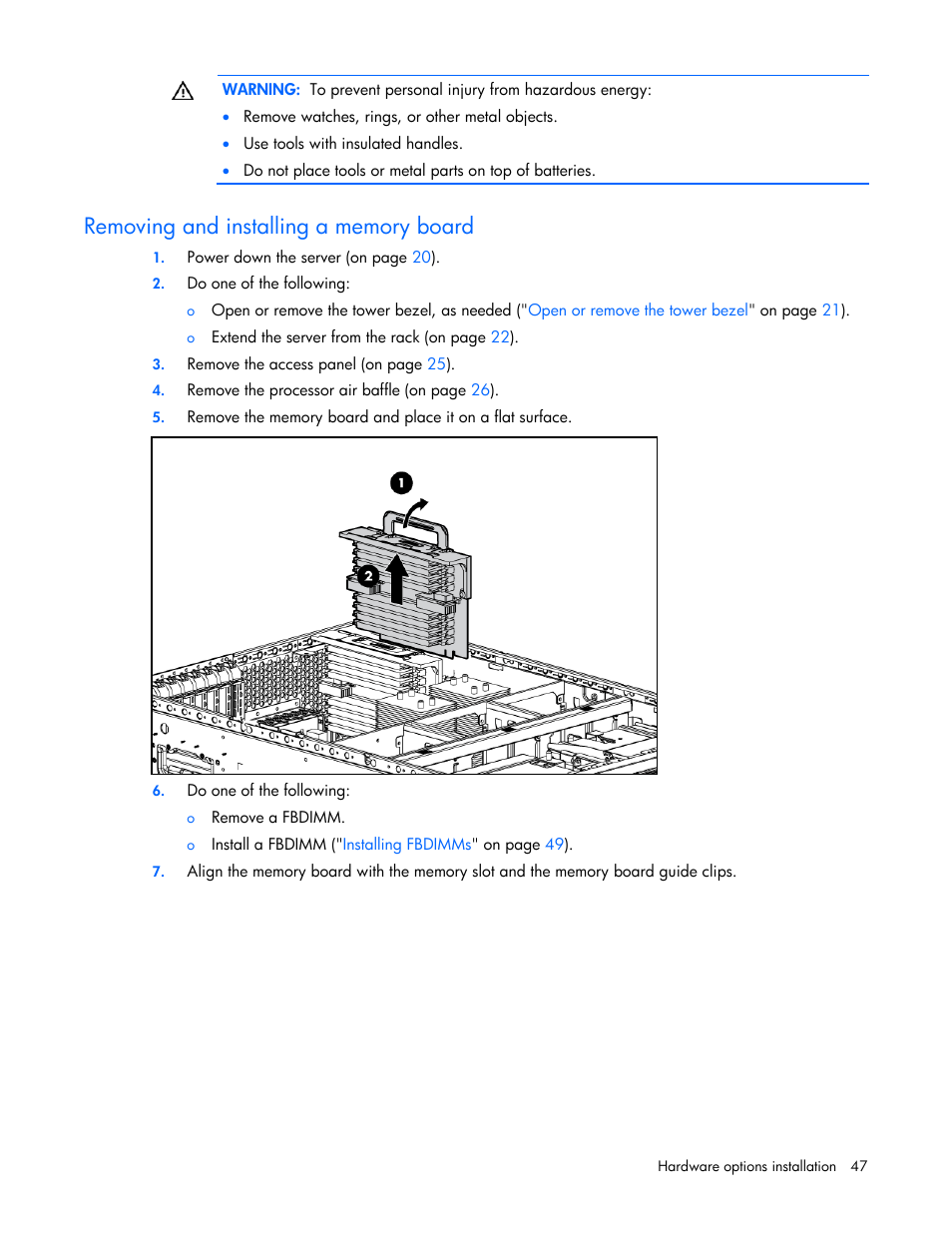 HP ProLiant ML370 G5 Server User Manual | Page 47 / 135