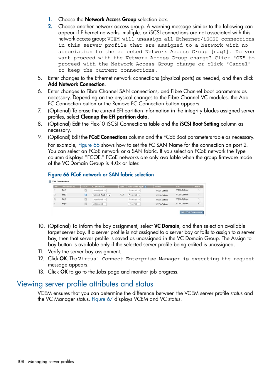 Viewing server profile attributes and status | HP Insight Management-Software User Manual | Page 108 / 189