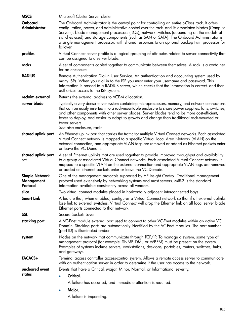 HP Insight Management-Software User Manual | Page 185 / 189