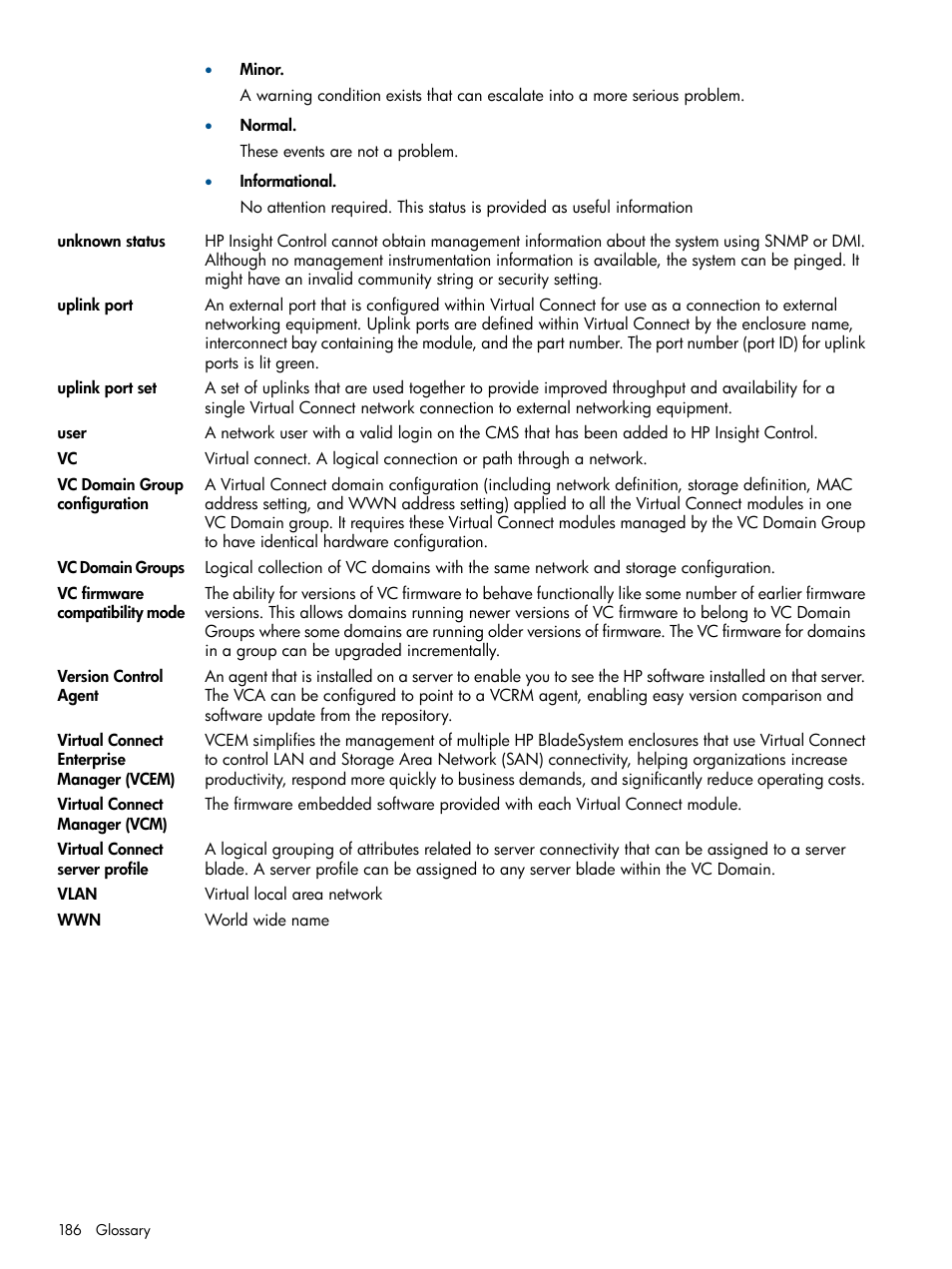 HP Insight Management-Software User Manual | Page 186 / 189