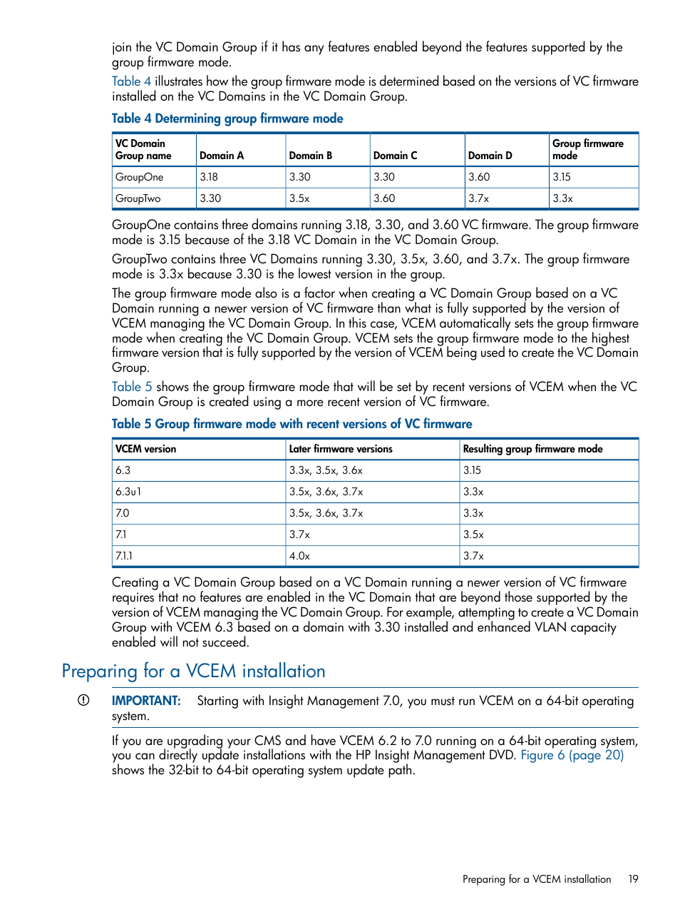 Preparing for a vcem installation | HP Insight Management-Software User Manual | Page 19 / 189