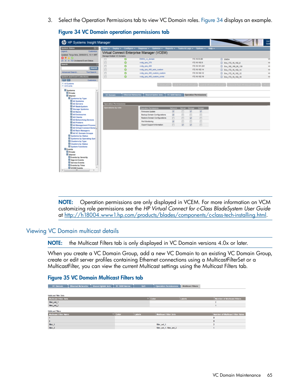 Viewing vc domain multicast details | HP Insight Management-Software User Manual | Page 65 / 189