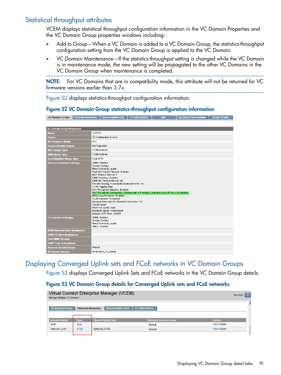 Statistical throughput attributes | HP Insight Management-Software User Manual | Page 91 / 189