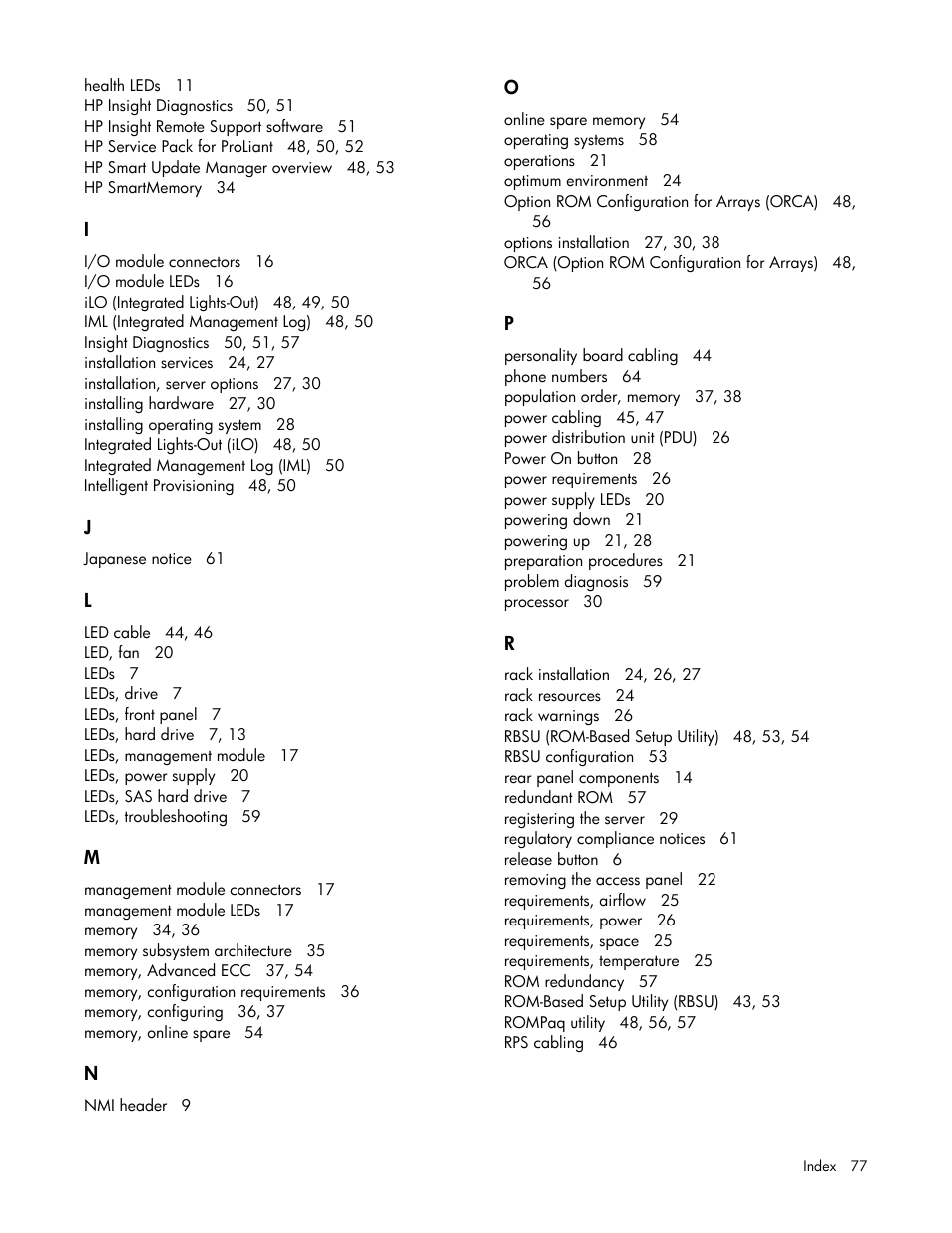HP ProLiant SL4540 Gen8 Server User Manual | Page 77 / 78