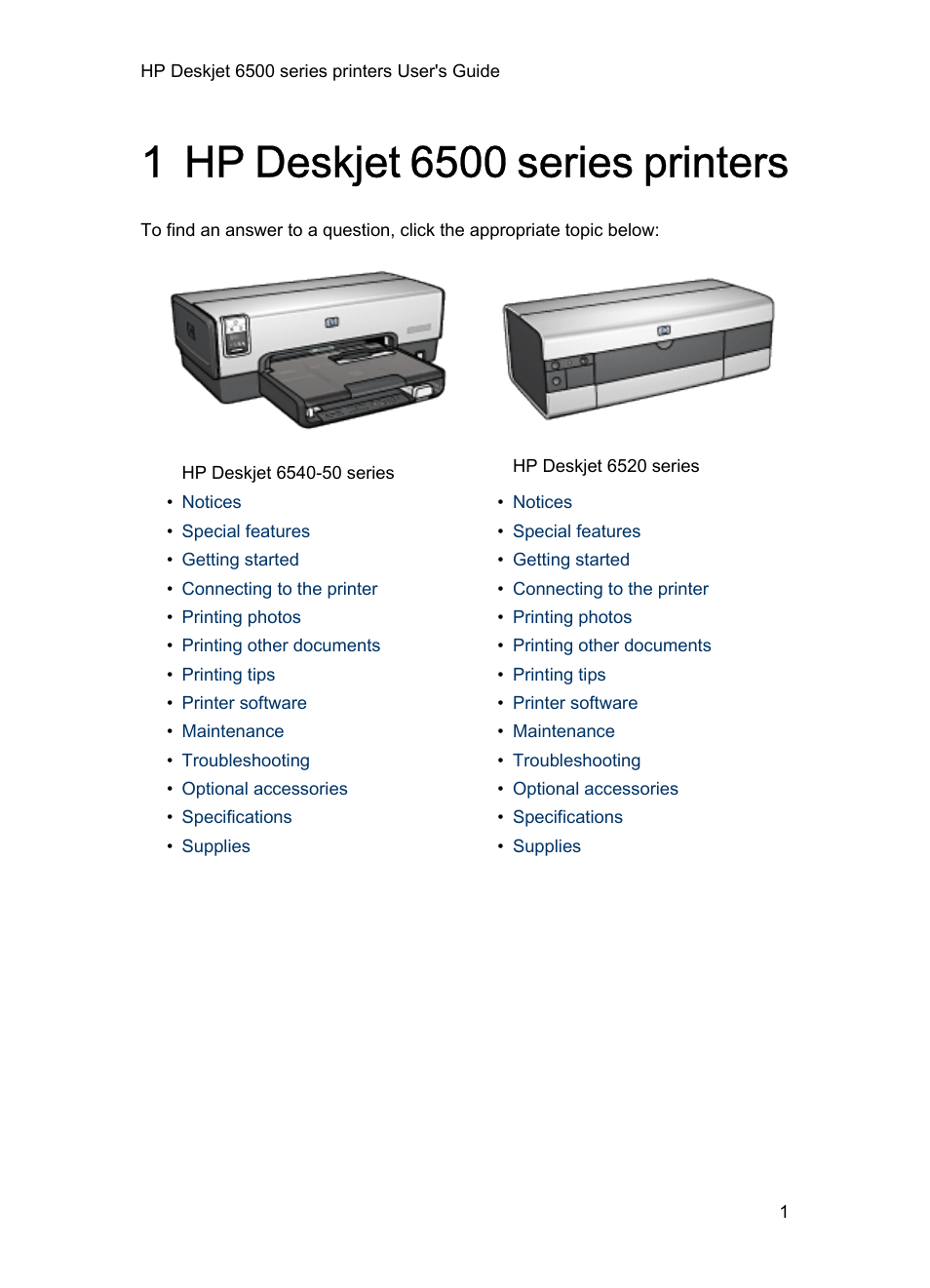 HP Deskjet 6540 Color Inkjet Printer User Manual | 184 pages