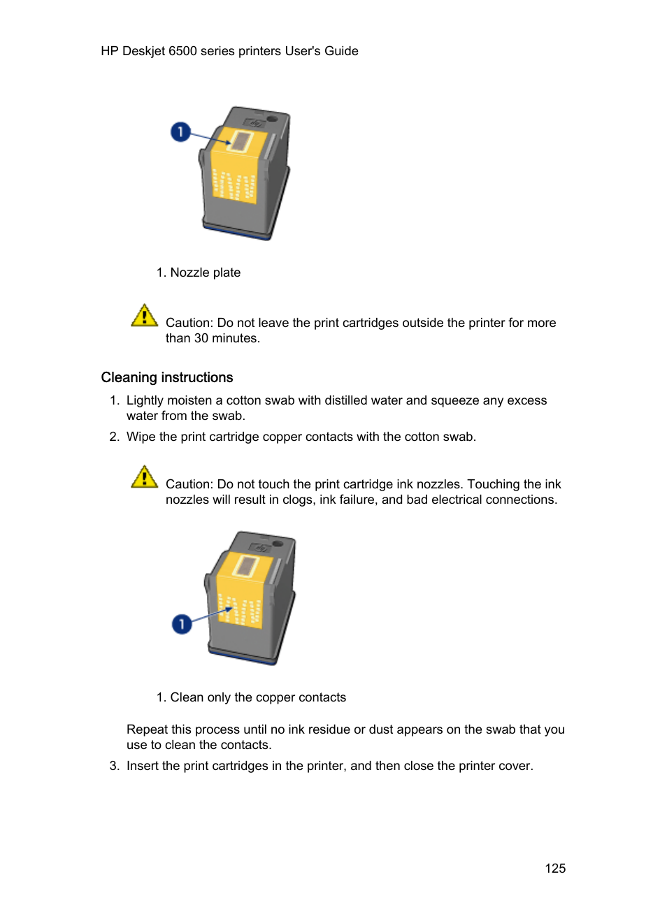 Cleaning instructions | HP Deskjet 6540 Color Inkjet Printer User Manual | Page 125 / 184