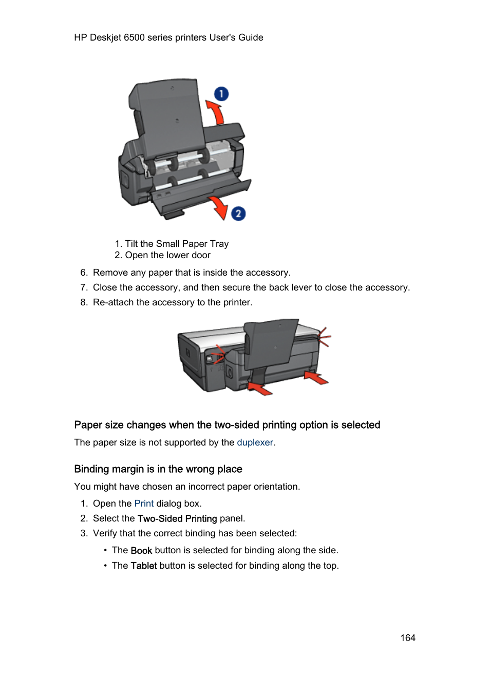 Binding margin is in the wrong place | HP Deskjet 6540 Color Inkjet Printer User Manual | Page 164 / 184