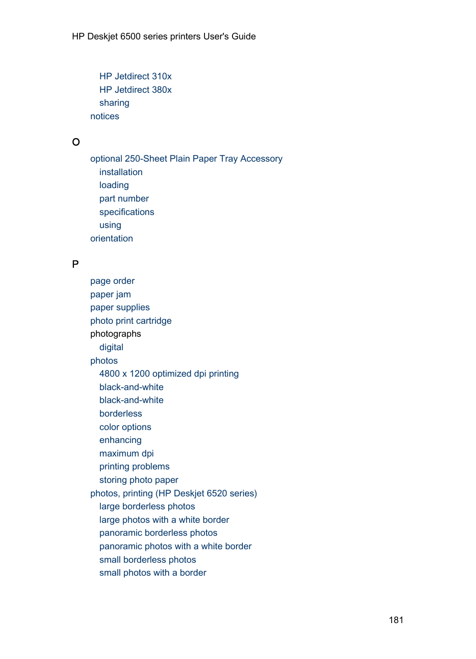 HP Deskjet 6540 Color Inkjet Printer User Manual | Page 181 / 184