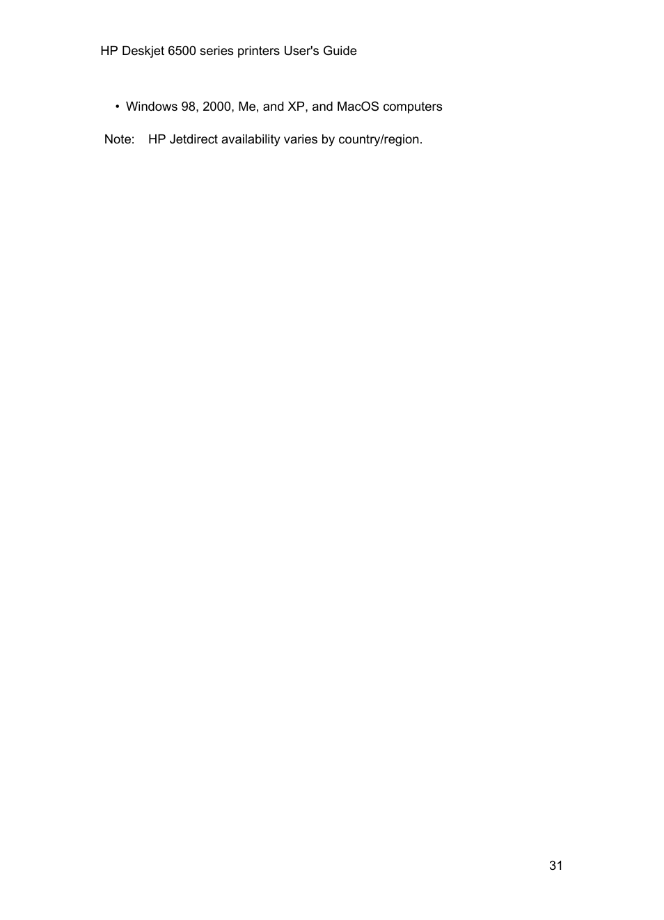 HP Deskjet 6540 Color Inkjet Printer User Manual | Page 31 / 184