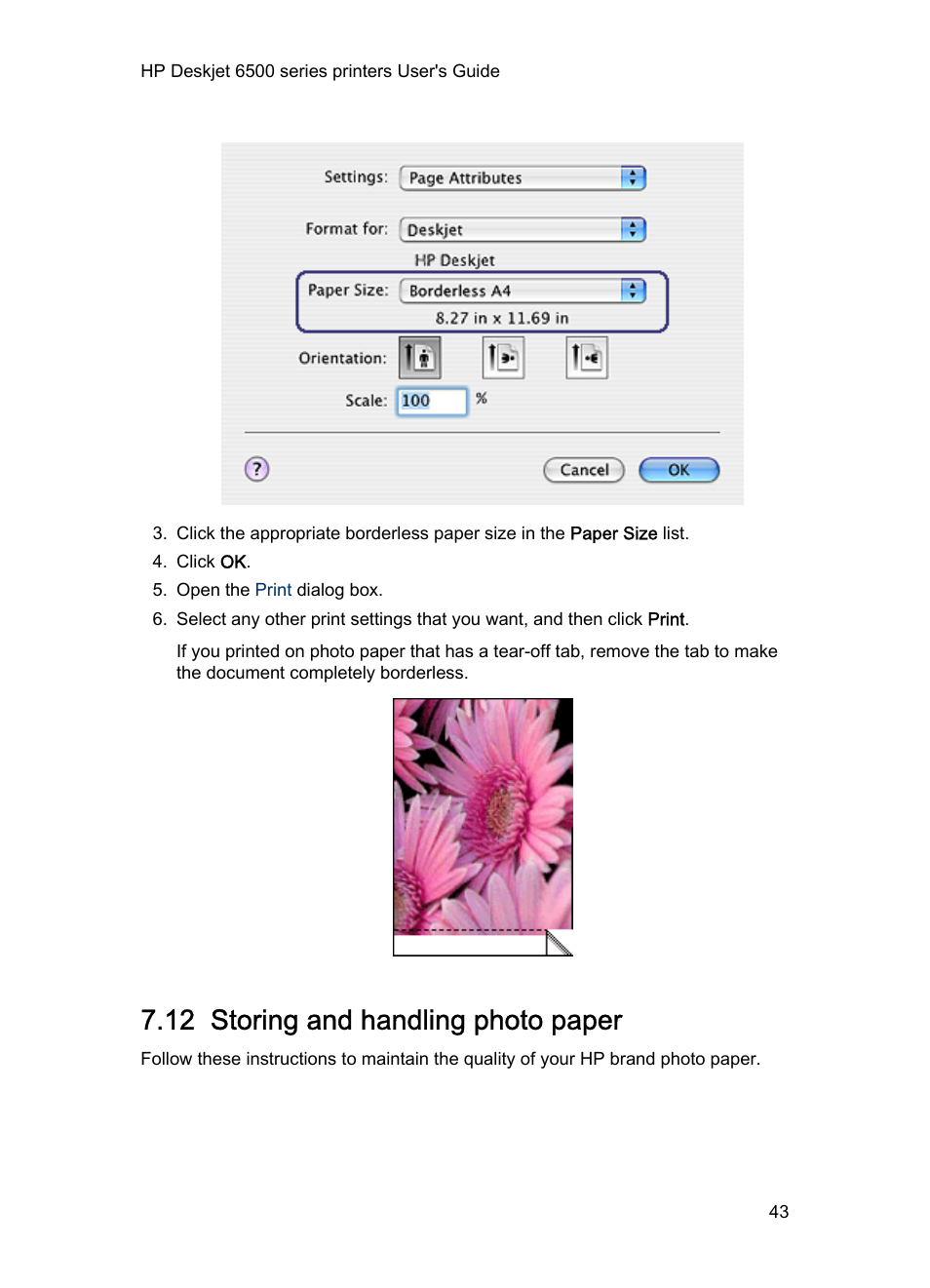 12 storing and handling photo paper, Photo paper storage guidelines | HP Deskjet 6540 Color Inkjet Printer User Manual | Page 43 / 184