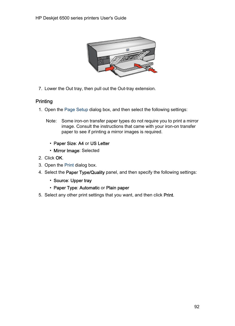 Printing | HP Deskjet 6540 Color Inkjet Printer User Manual | Page 92 / 184