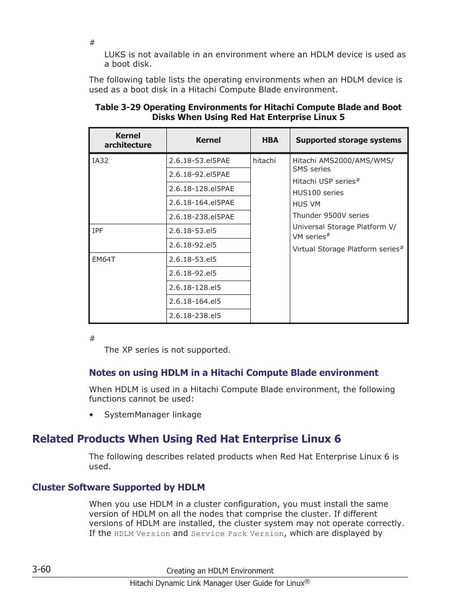 Cluster software supported by hdlm -60, Related products, Related | HP Hitachi Dynamic Link Manager Software User Manual | Page 132 / 712