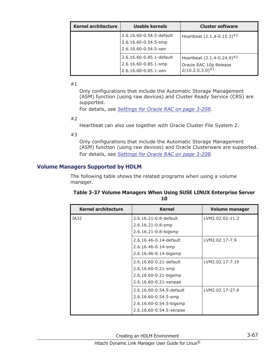 Volume managers supported by hdlm -67 | HP Hitachi Dynamic Link Manager Software User Manual | Page 139 / 712