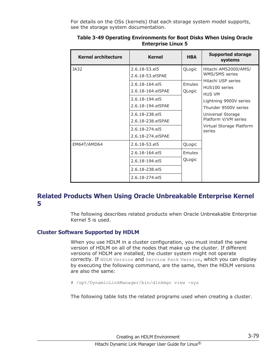 Cluster software supported by hdlm -79, Related products, Related | Table 3-49 | HP Hitachi Dynamic Link Manager Software User Manual | Page 151 / 712