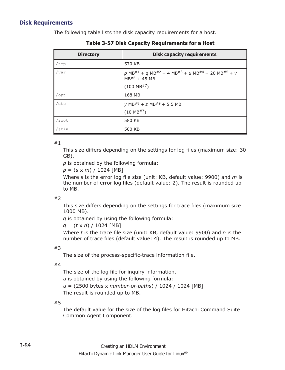 Disk requirements -84, Disk requirements | HP Hitachi Dynamic Link Manager Software User Manual | Page 156 / 712