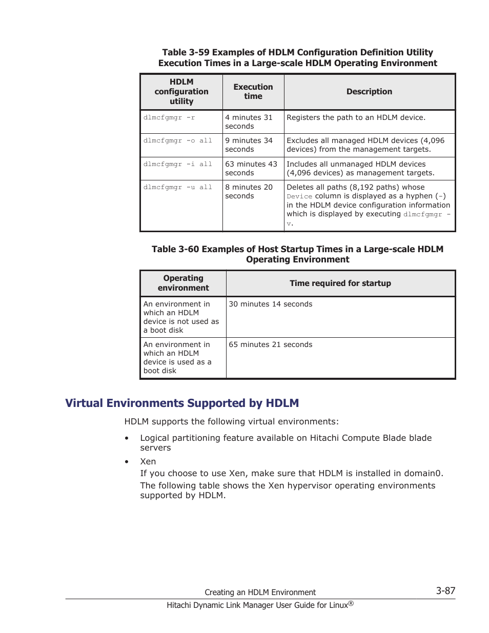 Virtual environments supported by hdlm, Virtual environments supported by hdlm -87 | HP Hitachi Dynamic Link Manager Software User Manual | Page 159 / 712