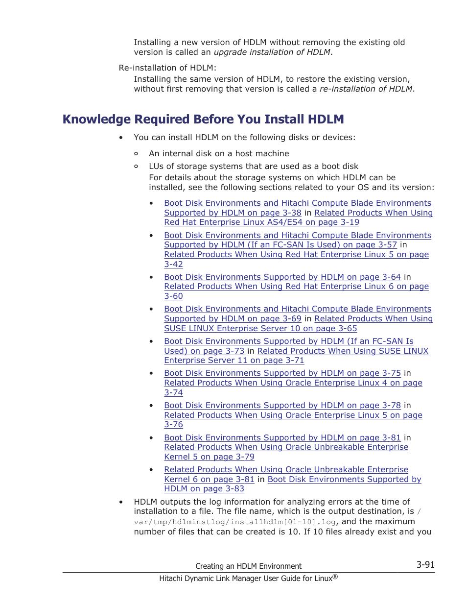 Knowledge required before you install hdlm, Knowledge required before you install hdlm -91 | HP Hitachi Dynamic Link Manager Software User Manual | Page 163 / 712