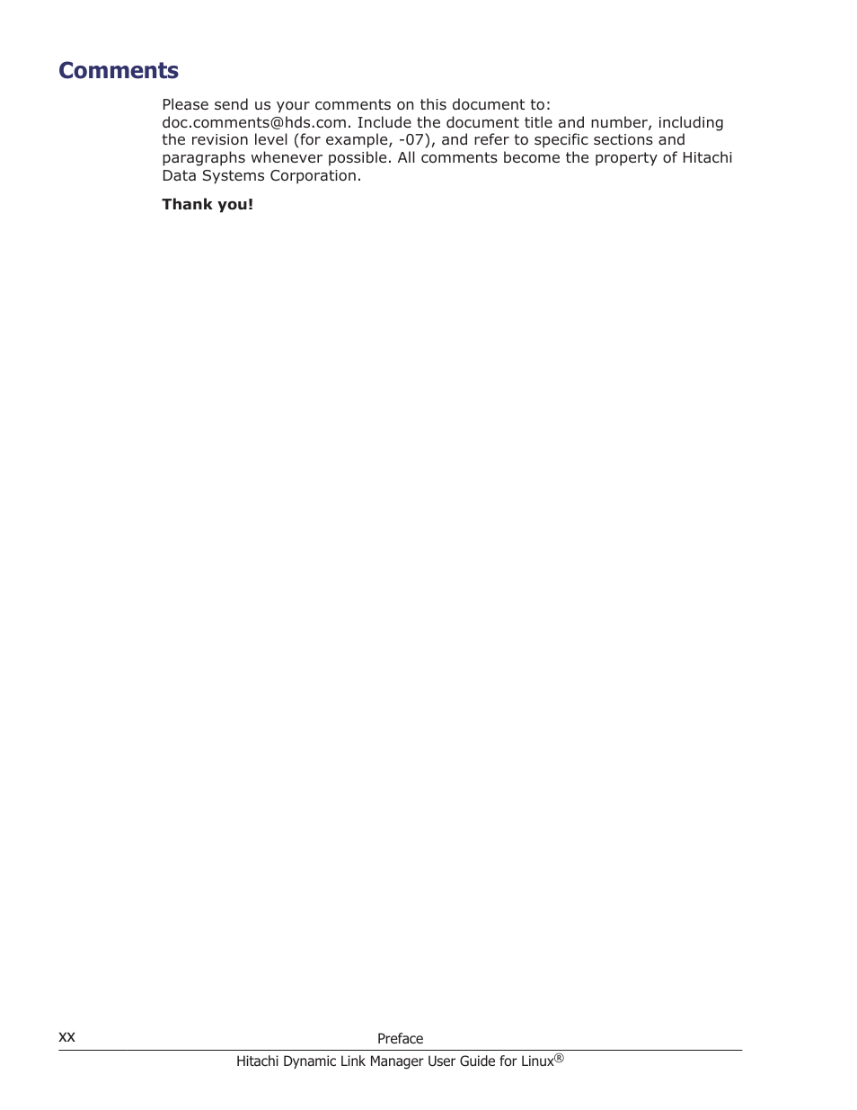 Comments | HP Hitachi Dynamic Link Manager Software User Manual | Page 20 / 712