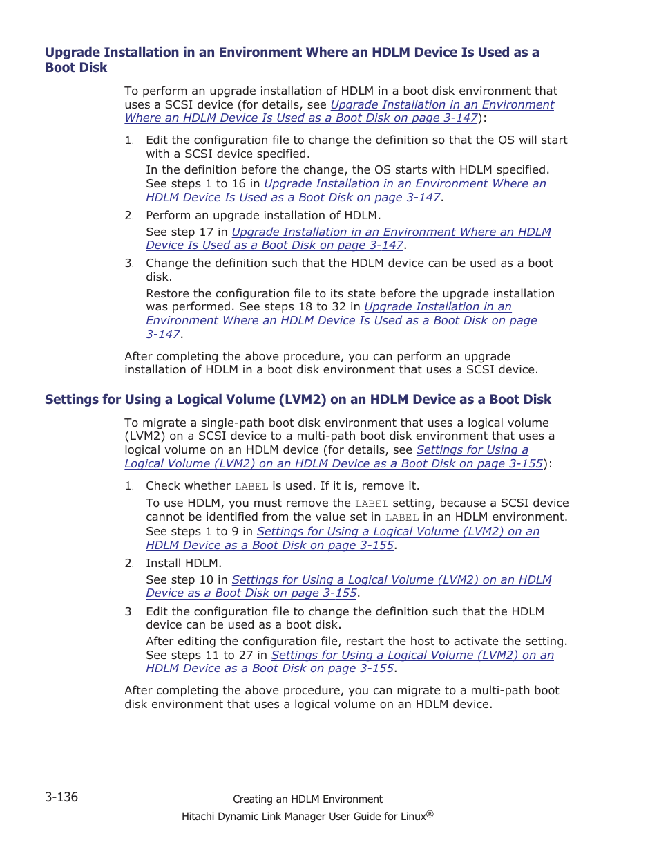 Boot disk -136 | HP Hitachi Dynamic Link Manager Software User Manual | Page 208 / 712