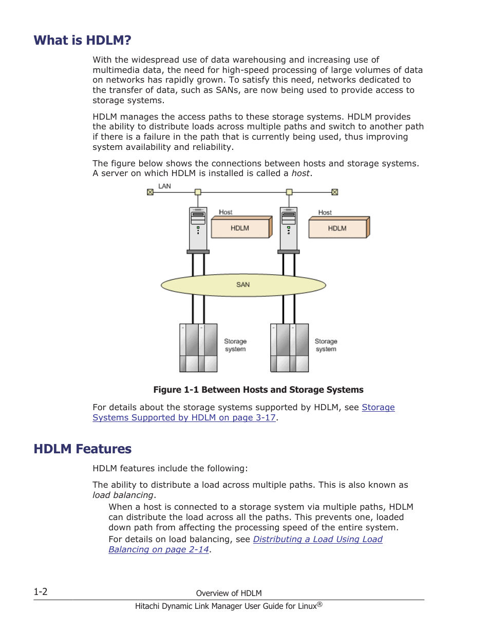 What is hdlm, Hdlm features, What is hdlm? -2 | Hdlm features -2 | HP Hitachi Dynamic Link Manager Software User Manual | Page 22 / 712