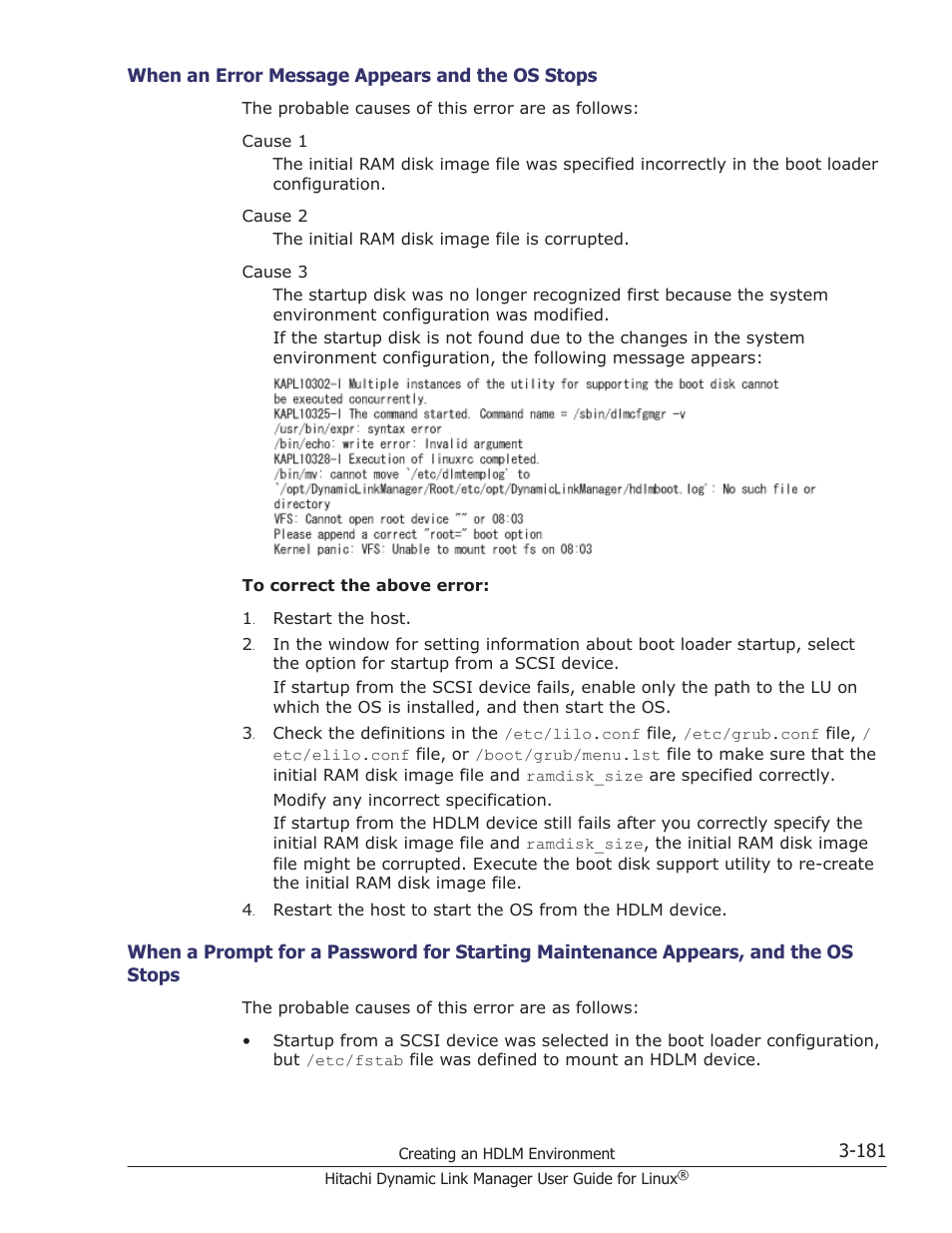 Stops -181 | HP Hitachi Dynamic Link Manager Software User Manual | Page 253 / 712