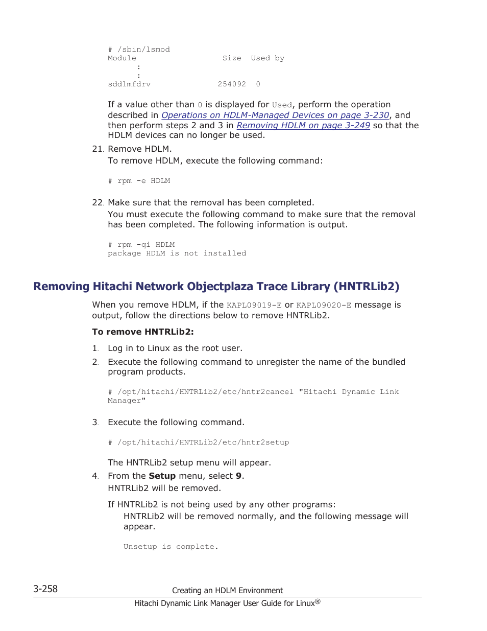 Removing hitachi network objectplaza trace | HP Hitachi Dynamic Link Manager Software User Manual | Page 330 / 712