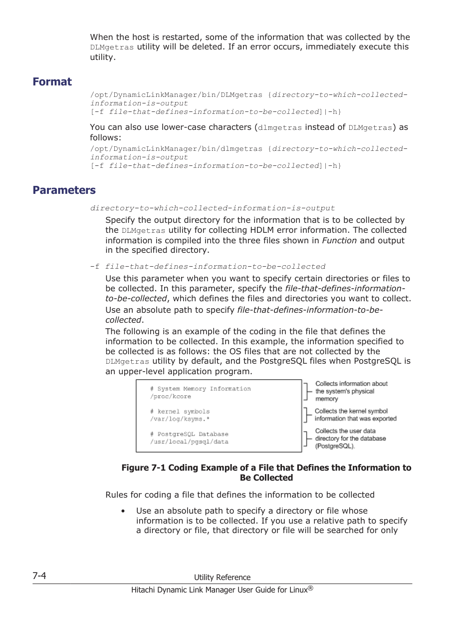 Format, Parameters, Format -4 | Parameters -4 | HP Hitachi Dynamic Link Manager Software User Manual | Page 464 / 712