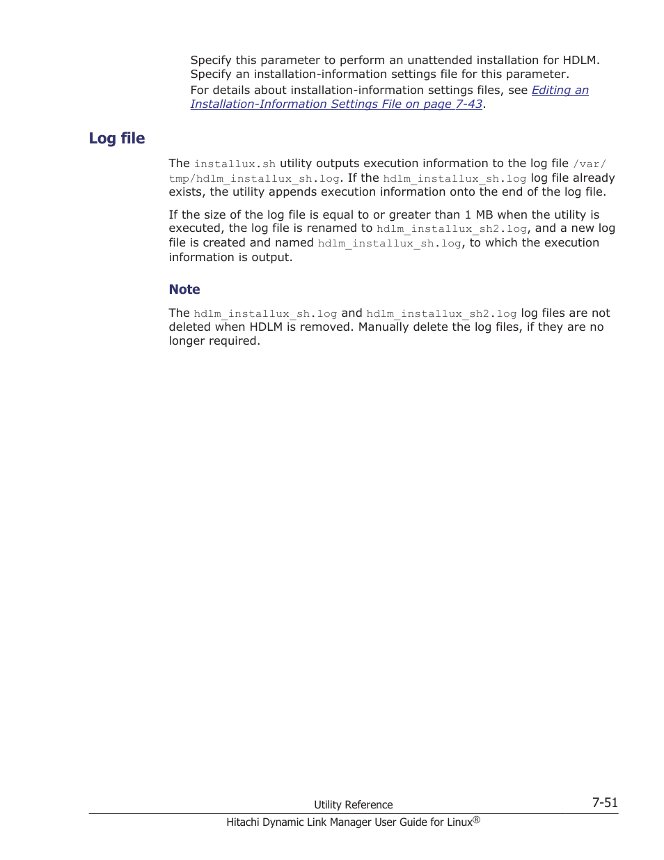 Log file, Log file -51 | HP Hitachi Dynamic Link Manager Software User Manual | Page 511 / 712