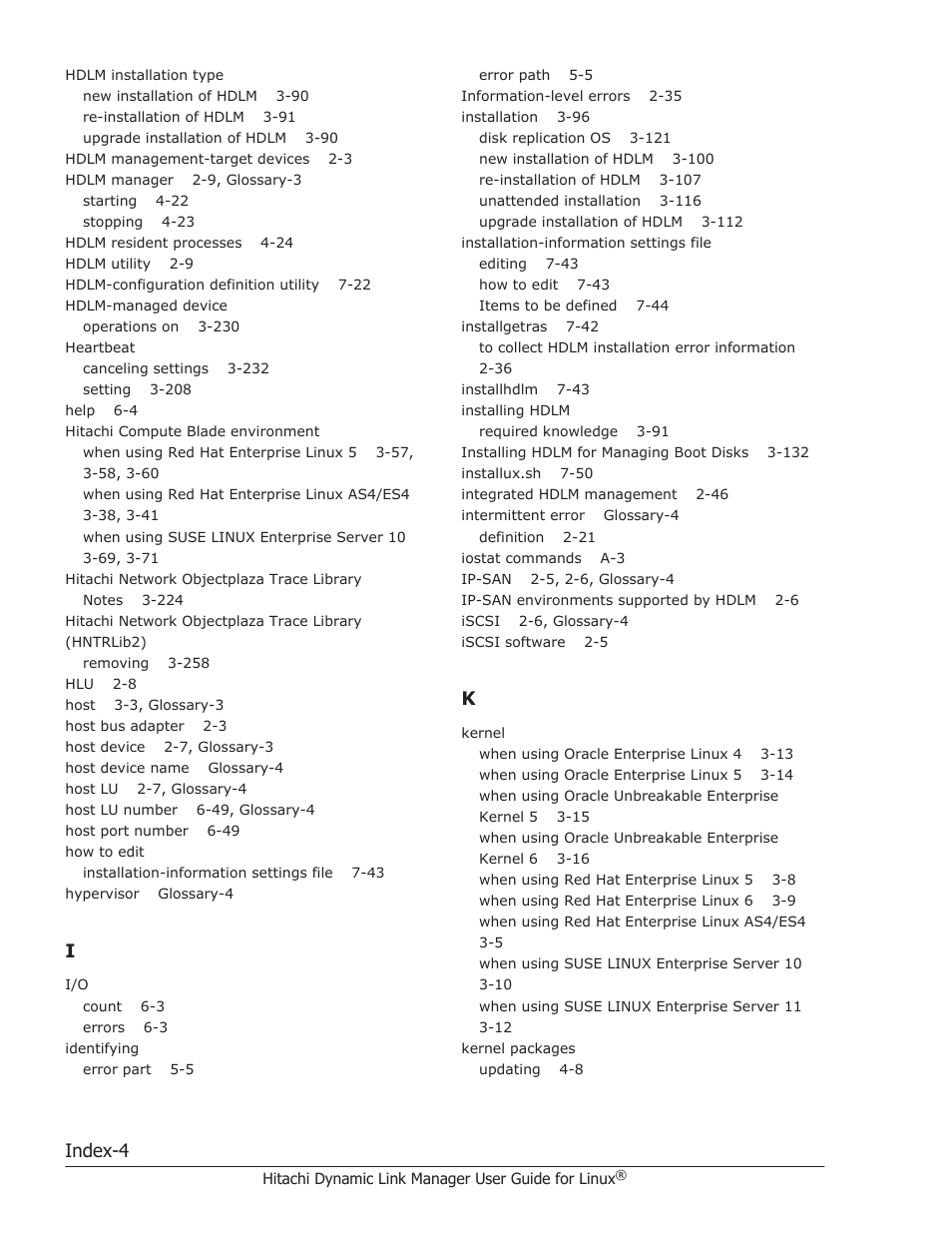 Index-4 | HP Hitachi Dynamic Link Manager Software User Manual | Page 706 / 712