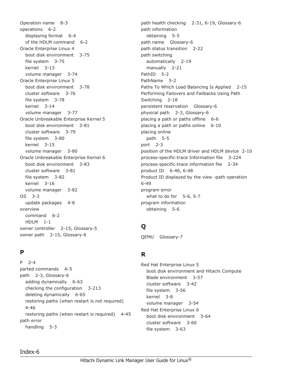 Index-6 | HP Hitachi Dynamic Link Manager Software User Manual | Page 708 / 712