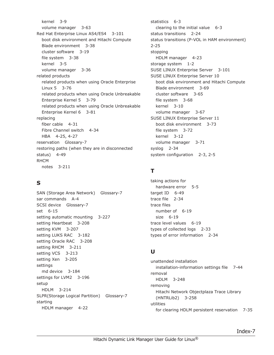 Index-7 | HP Hitachi Dynamic Link Manager Software User Manual | Page 709 / 712