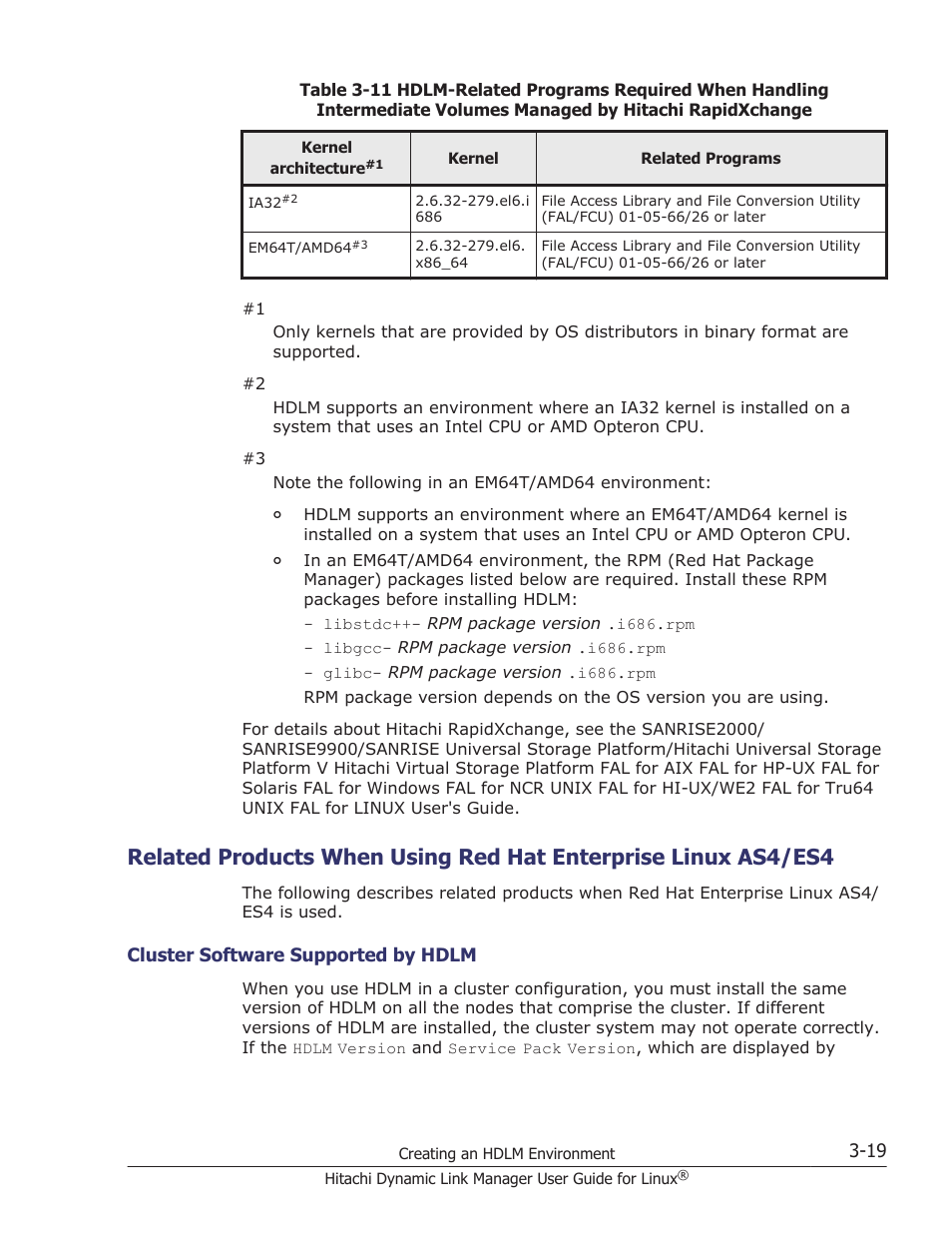 Cluster software supported by hdlm -19, Related products, Related products when using | HP Hitachi Dynamic Link Manager Software User Manual | Page 91 / 712