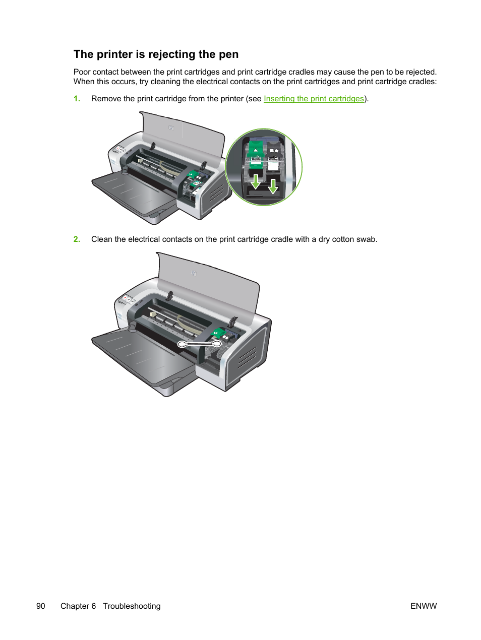 The printer is rejecting the pen | HP Photosmart Pro B8353 Printer User Manual | Page 100 / 154