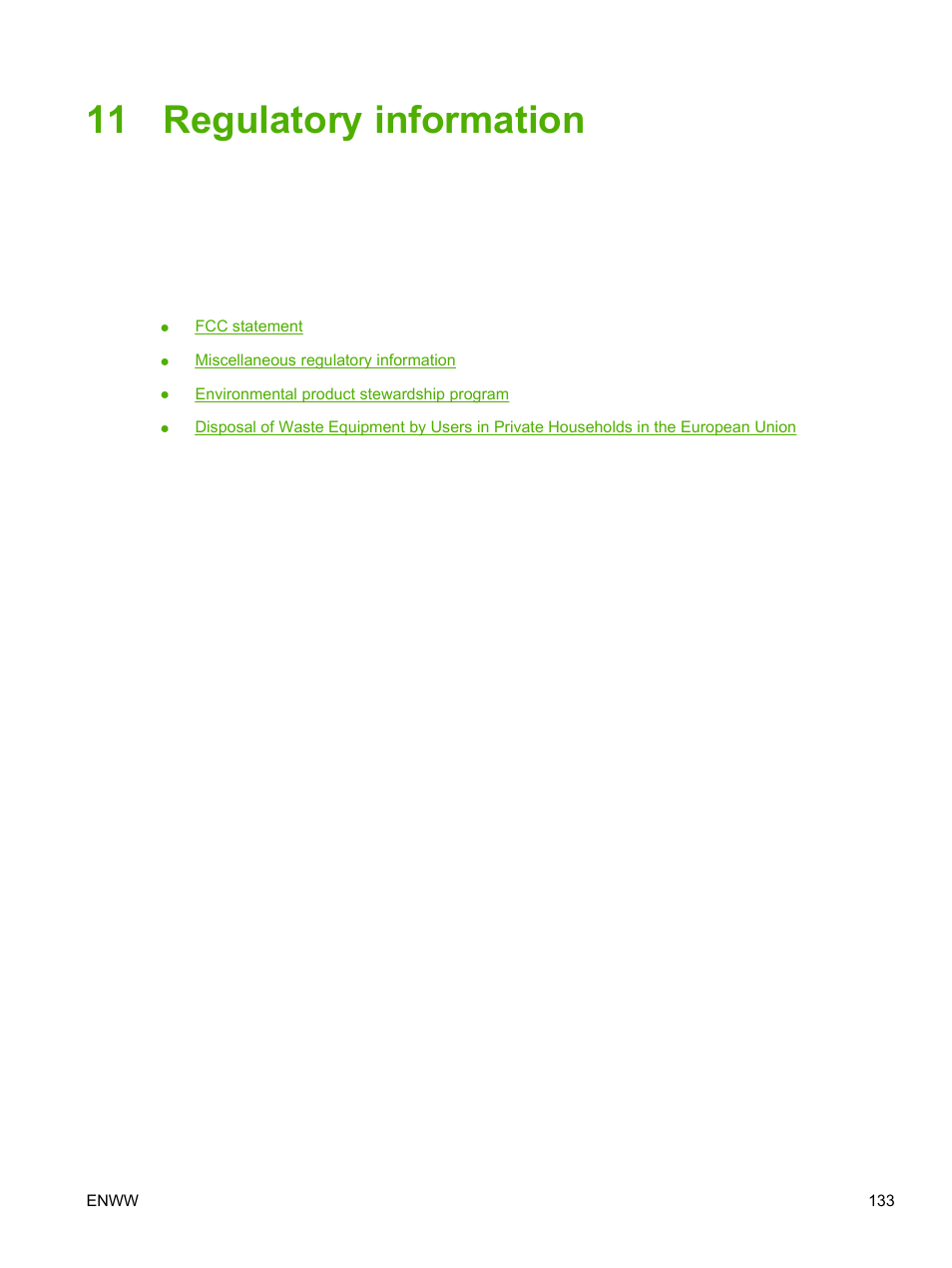 Regulatory information, 11 regulatory information | HP Photosmart Pro B8353 Printer User Manual | Page 143 / 154