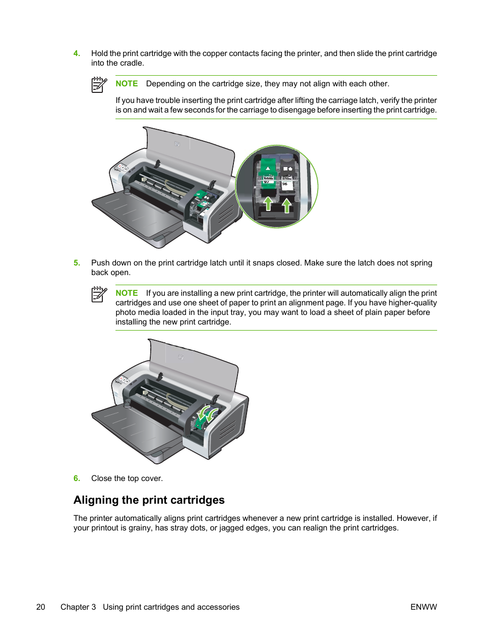 Aligning the print cartridges | HP Photosmart Pro B8353 Printer User Manual | Page 30 / 154