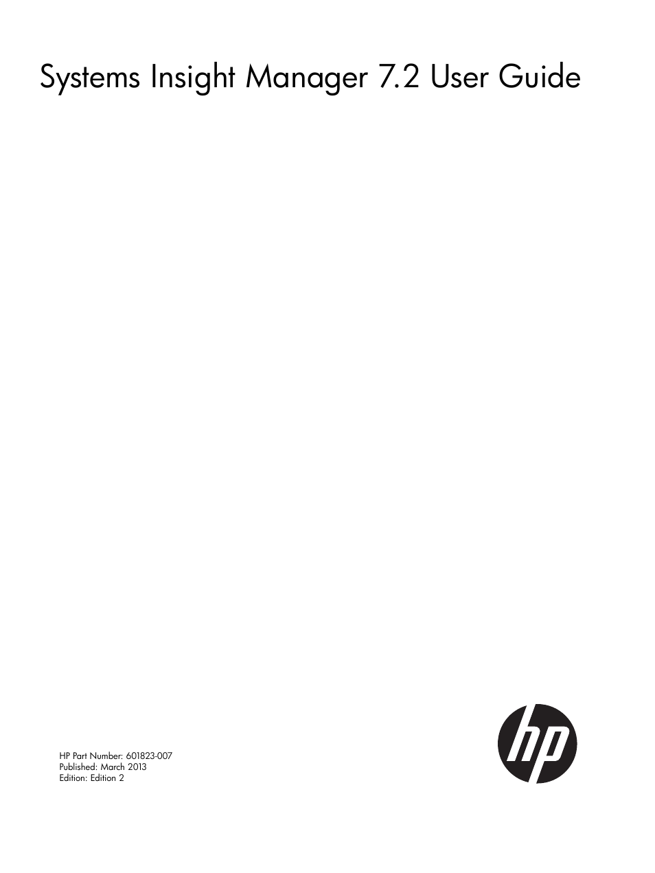 HP Systems Insight Manager User Manual | 254 pages