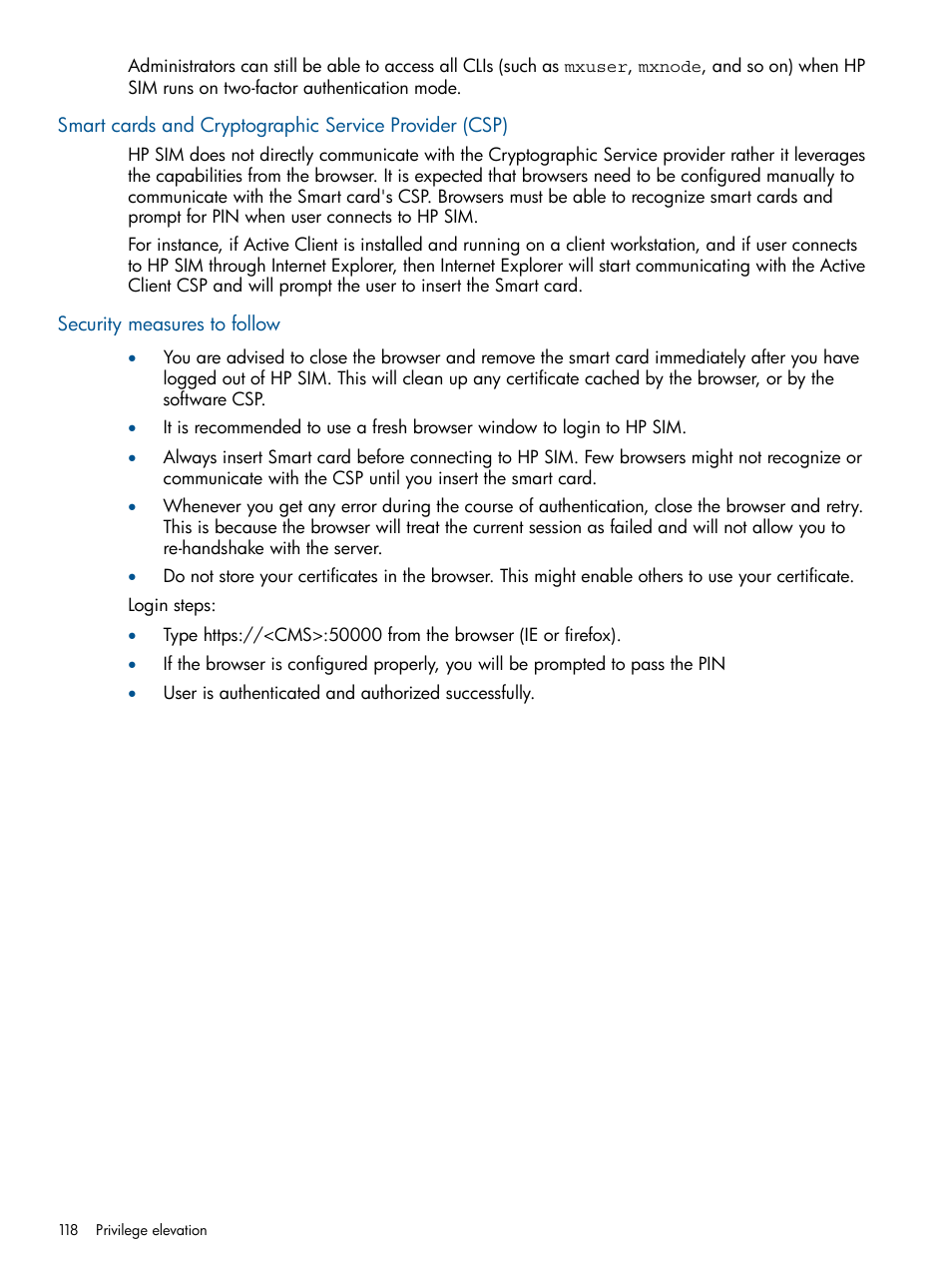 Security measures to follow | HP Systems Insight Manager User Manual | Page 118 / 254