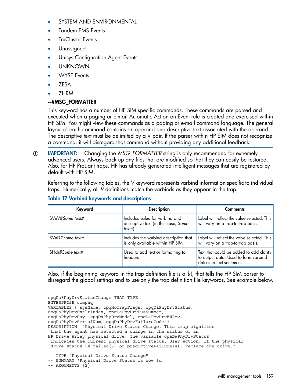 HP Systems Insight Manager User Manual | Page 159 / 254