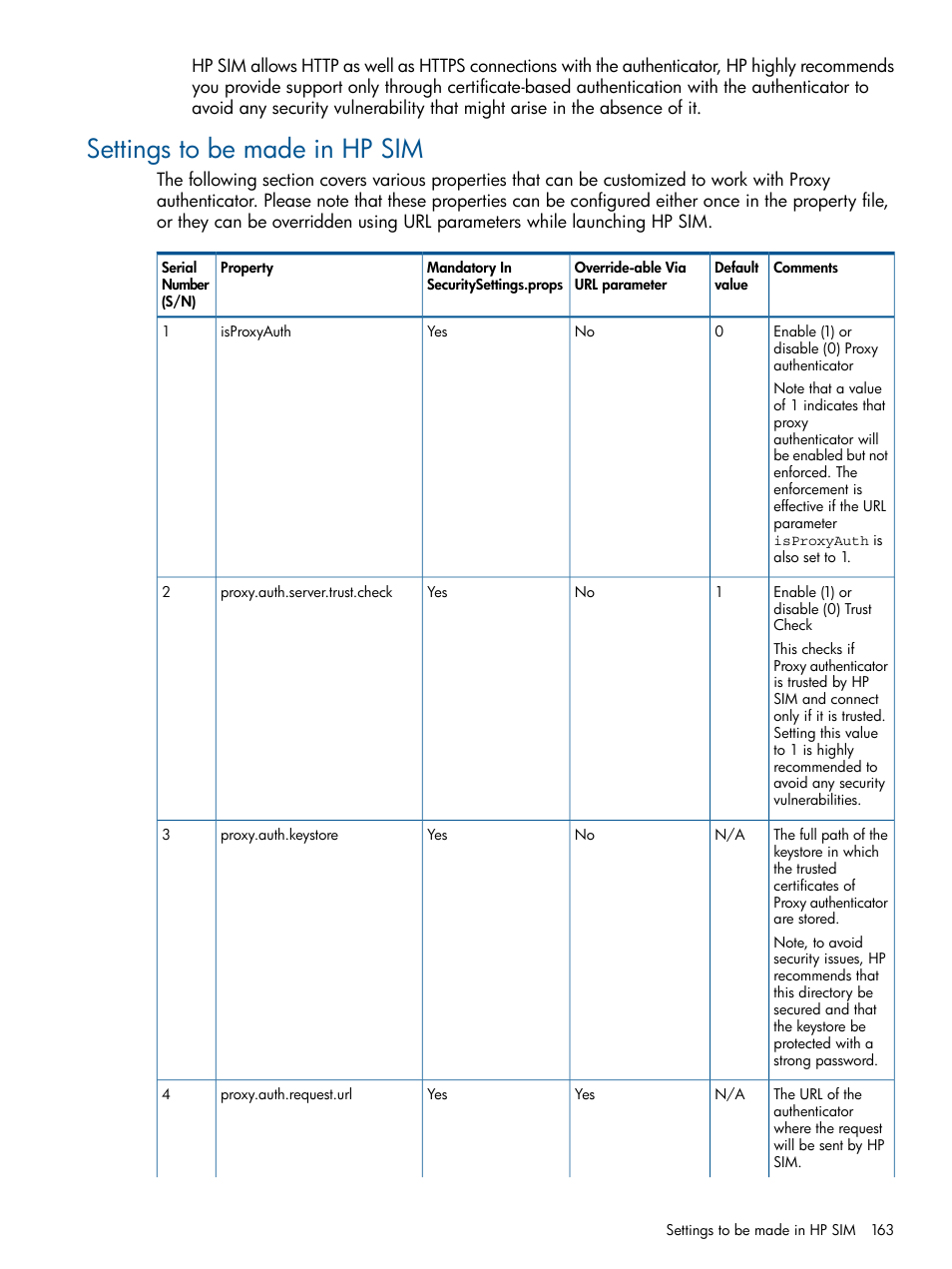 Settings to be made in hp sim | HP Systems Insight Manager User Manual | Page 163 / 254