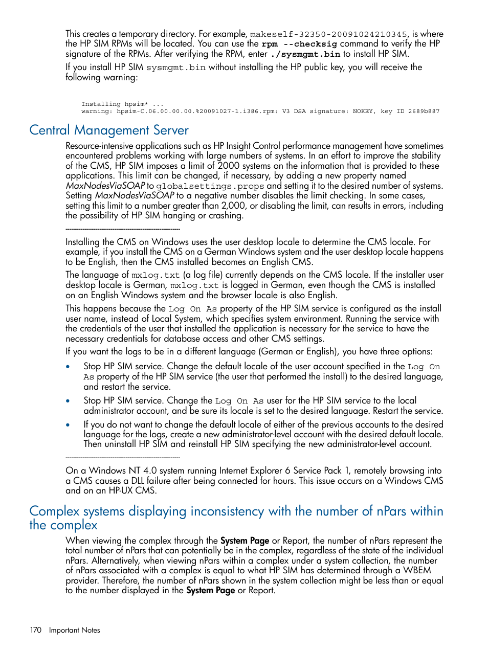 Central management server | HP Systems Insight Manager User Manual | Page 170 / 254