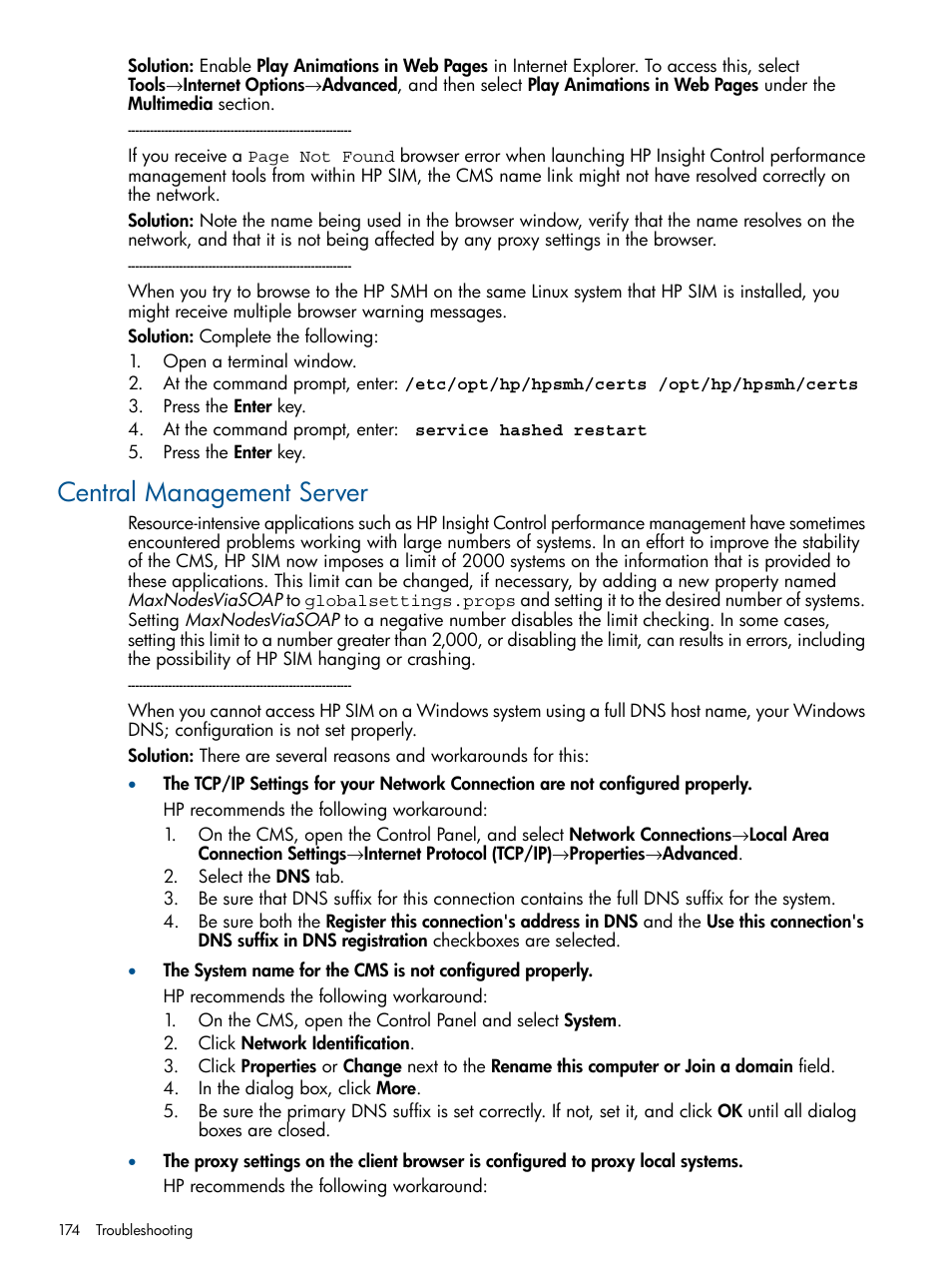 Central management server | HP Systems Insight Manager User Manual | Page 174 / 254