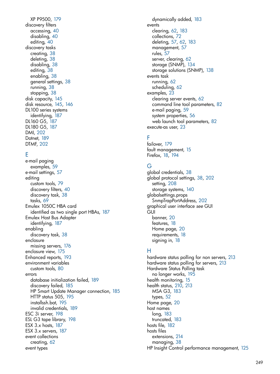 HP Systems Insight Manager User Manual | Page 249 / 254