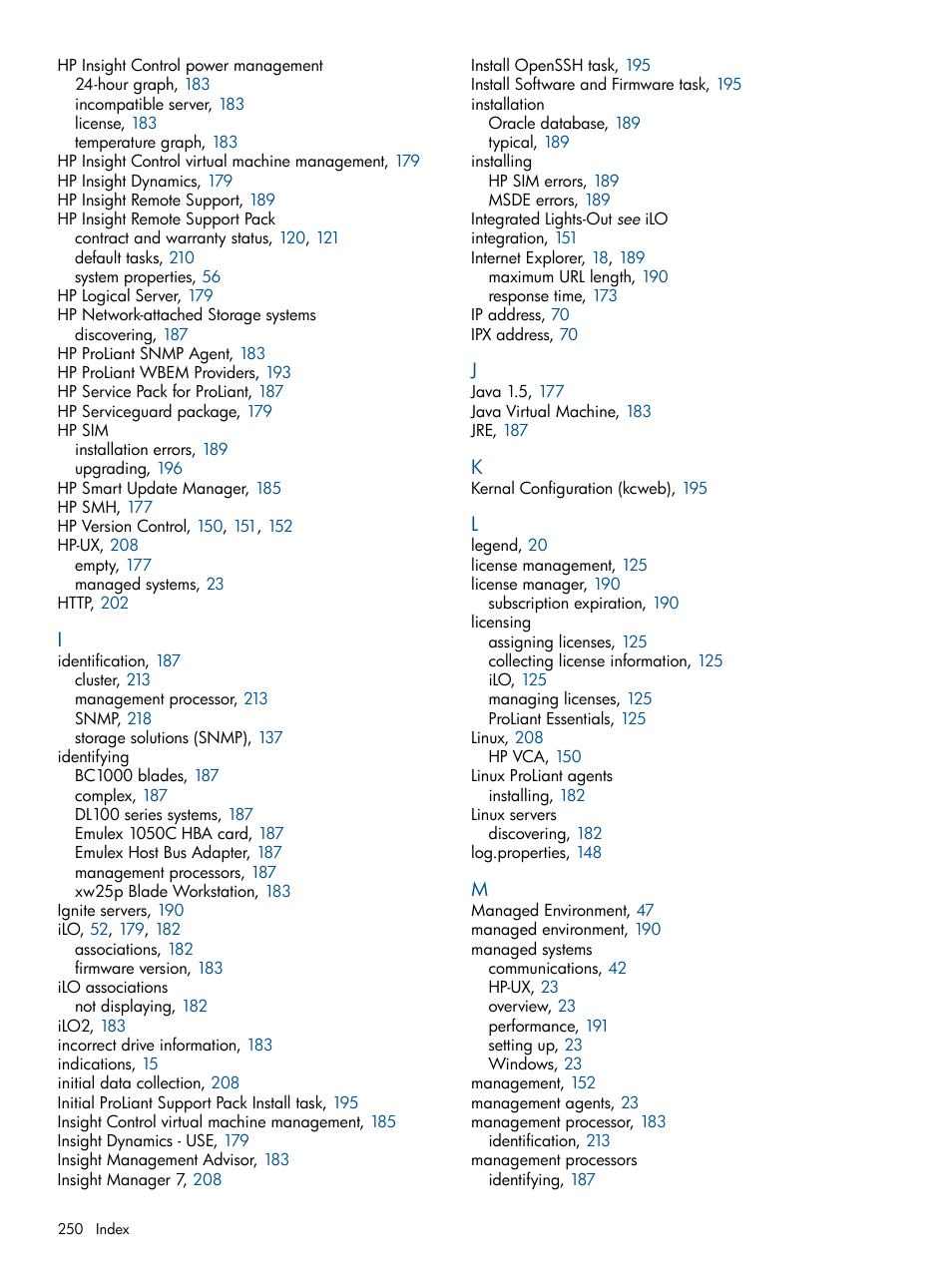 HP Systems Insight Manager User Manual | Page 250 / 254