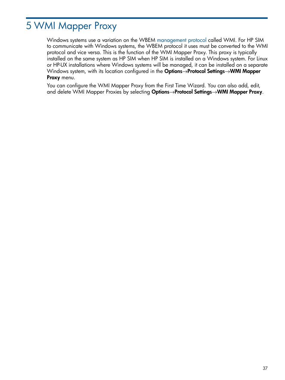 5 wmi mapper proxy | HP Systems Insight Manager User Manual | Page 37 / 254