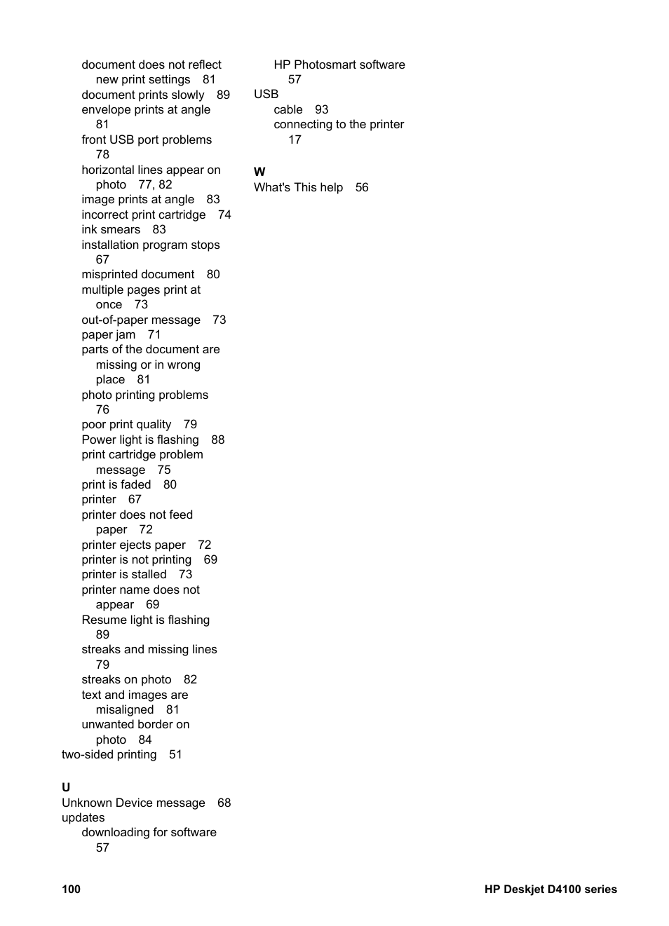 HP Deskjet D4160 Printer User Manual | Page 102 / 102