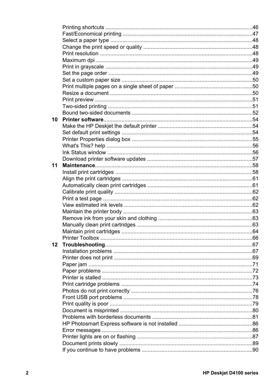 HP Deskjet D4160 Printer User Manual | Page 4 / 102