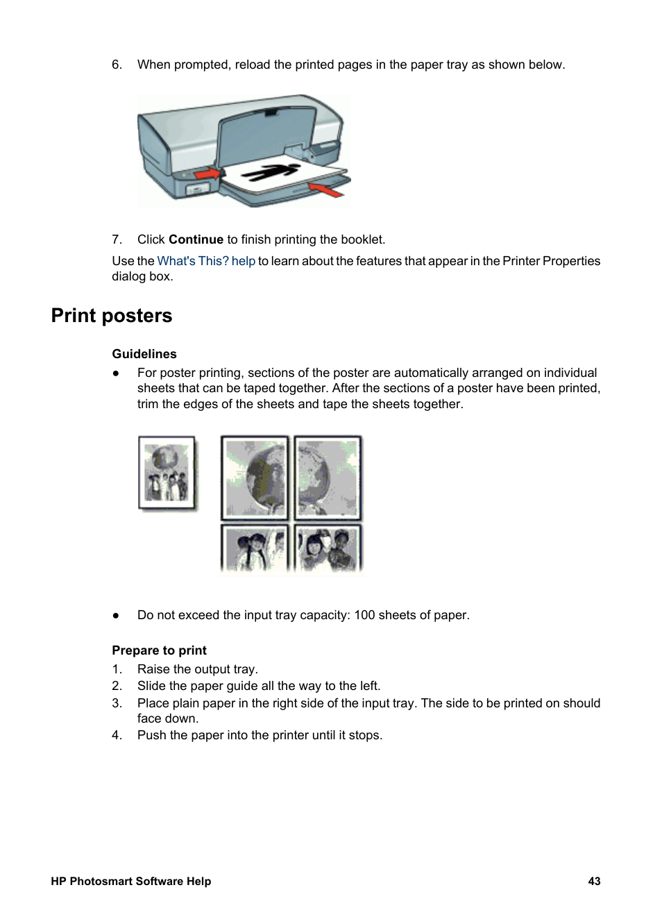Print posters, Posters | HP Deskjet D4160 Printer User Manual | Page 45 / 102